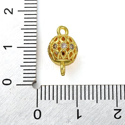 Brass Micro Pave Clear Cubic Zirconia Connector Charms KK-A230-06A-G-1