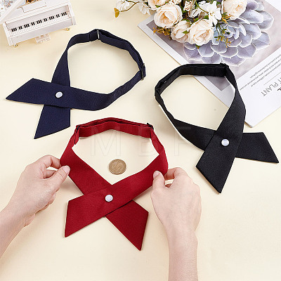 3Pcs 3 Colors Polyester Adjustable Women's Tie AJEW-HY0002-57-1