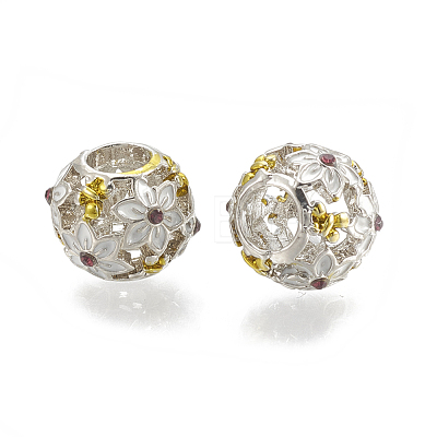 Alloy Enamel European Beads X-PALLOY-T048-28P-1