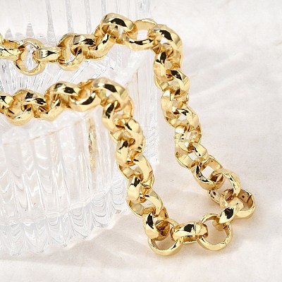 8MM Brass Rolo Chain Necklaces NJEW-L013-12G-1