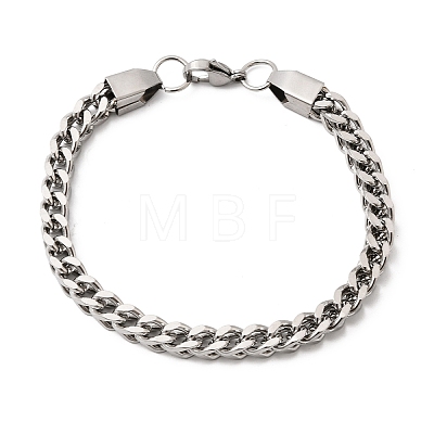 201 Stainless Steel Curb Chain Bracelets for Men STAS-T077-03P-1