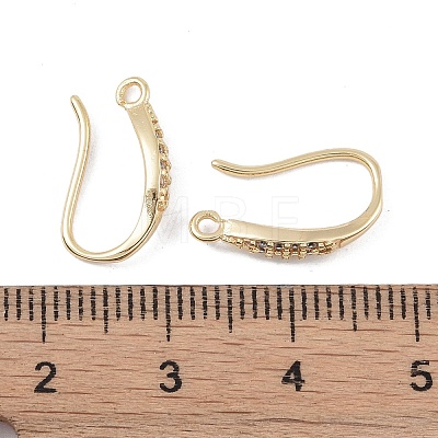 Brass Micro Pave Cubic Zirconia Earring Hooks KK-U008-07G-1