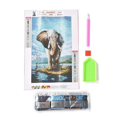 5D DIY Diamond Painting Animals Canvas Kits DIY-C004-08-1