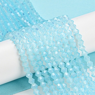 Baking Painted Transparent Glass Beads Strands DGLA-F029-J4mm-10-1