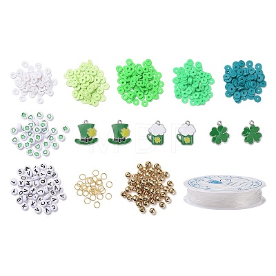 DIY Saint Patrick's Day Polymer Clay Beads Bracelet Making kit DIY-TZ0001-08-1