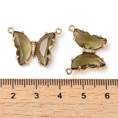 Brass Pave Faceted Glass Connector Charms FIND-Z020-03D-1