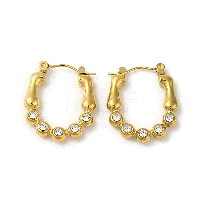 304 Stainless Steel Pave Crystal Rhinestone Hoop Earrings for Women EJEW-B054-25G-1