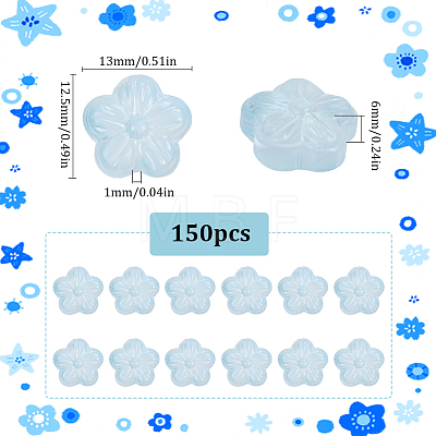 150Pcs Transparent Spray Painted Glass Beads GLAA-SP0001-23A-1