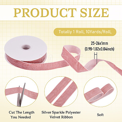 10 Yards Polyester Velvet Ribbon OCOR-TA0004-13A-1
