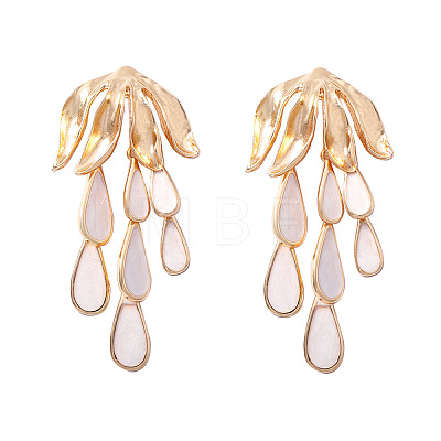 Zinc Alloy & Acrylic Teardrop Stud Earrings WG35E50-01-1