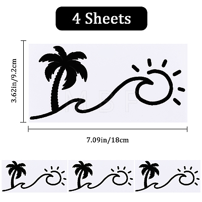Beach Theme PVC Cartoon Self Adhesive Car Stickers FIND-WH0152-165C-1