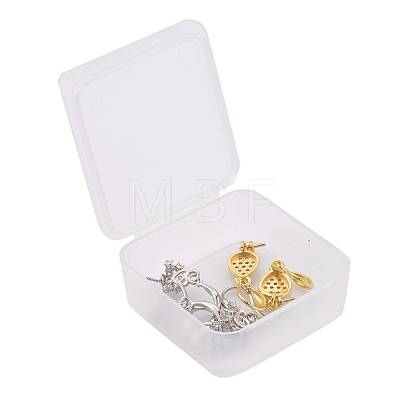 3 Pairs 3 Size Brass Micro Pave Clear Cubic Zirconia Earring Hooks KK-ZZ0001-04-1