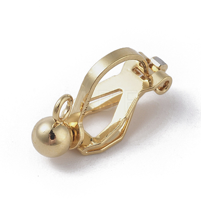 Brass Clip-on Earring Findings. with Loop KK-WH0033-64G-1