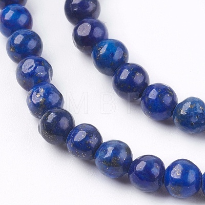 Dyed Natural Lapis Lazuli Bead Strands X-G-R173-6mm-01-1
