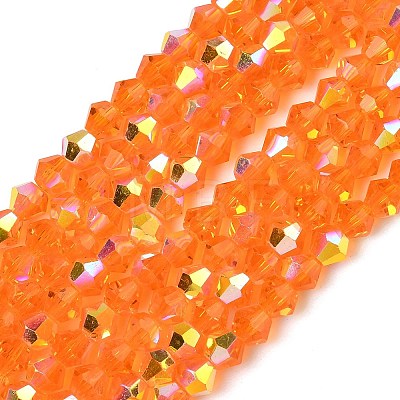 Electroplate Transparent Glass Beads Strands EGLA-K015-18H-1