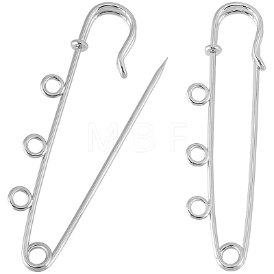 30Pcs Iron Brooch Findings IFIN-SC0002-09-1