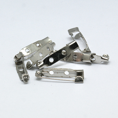 Iron Brooch Pin Back Safety Catch Bar Pins with 2-Hole IFIN-N3292-01-1