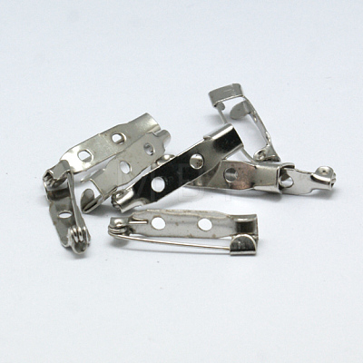 Iron Brooch Pin Back Safety Catch Bar Pins with 2-Hole IFIN-N3292-01-1