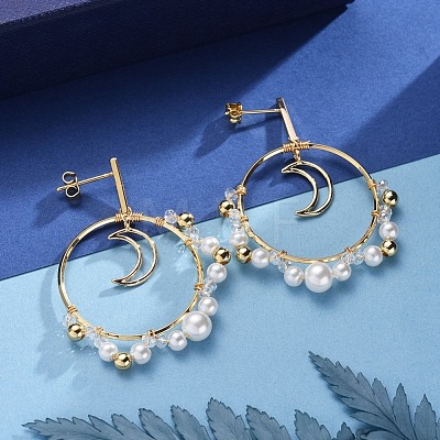 Dangle Stud Earrings EJEW-JE04065-02-1