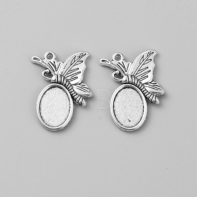 Tibetan Style Alloy Pendant Cabochon Settings FIND-WH0137-50AS-1