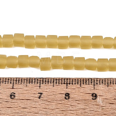Transparent Frosted Glass Beads Strands GLAA-N072-01A-A03-1