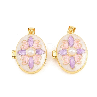 Brass Locket Pendants KK-D232-11G-01-1