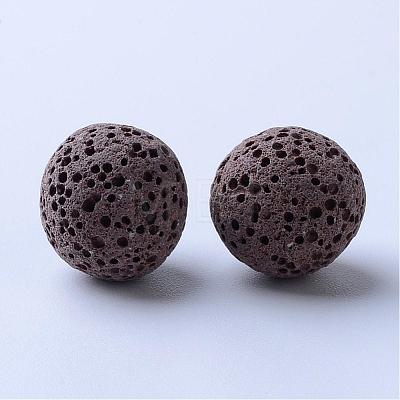 Unwaxed Natural Lava Rock Beads G-F325-14mm-M-1
