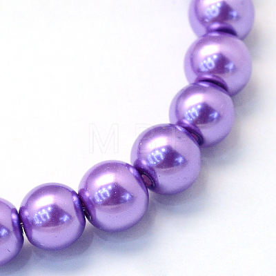 Baking Paint Pearlized Glass Pearl Round Bead Strands HY-Q330-8mm-27-A-1
