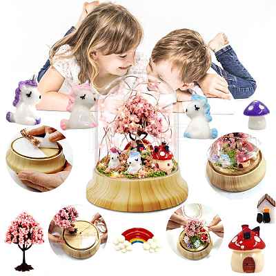 LED ABS & Wood Unicorn Night Light Craft Kits for Kids UNIC-PW0001-110-1