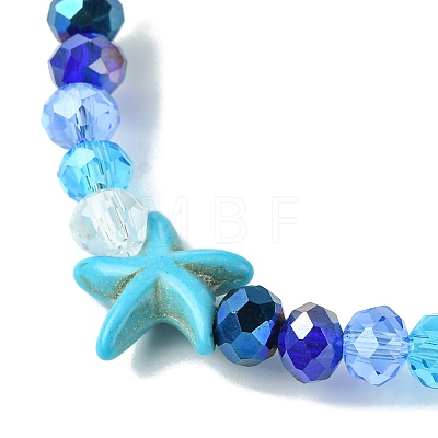 Electroplated Glass Beaded Stretch Bracelets BJEW-JB10900-1