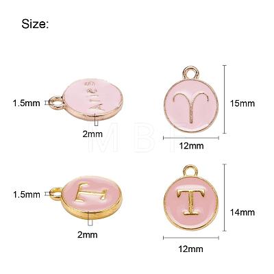 2 Sets 2 Styles Golden Plated Alloy Enamel Charms ENAM-YW0001-28A-1