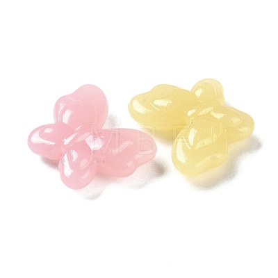 Plated Jelly Opaque Acrylic Beads OACR-G033-02-1