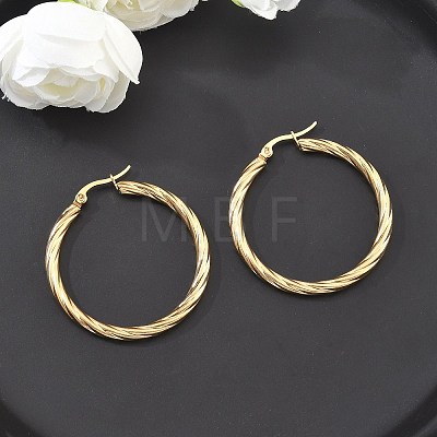 304 Stainless Steel Hoop Earrings EJEW-H322-17G-1