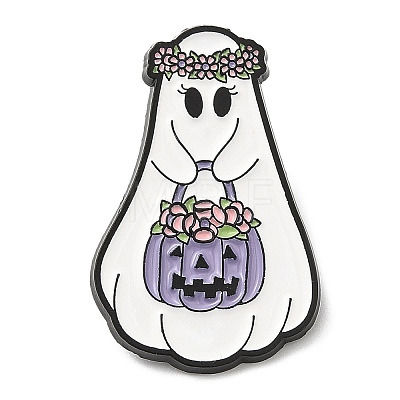 Halloween Theme Ghost Enamel Pin JEWB-E023-06EB-04-1