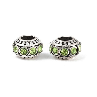 Alloy Rhinestone European Beads MPDL-R036-01F-1