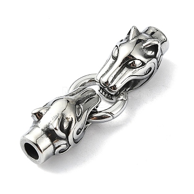 Tibetan Style 304 Stainless Steel Spring Gate Rings FIND-Z046-04AS-04-1