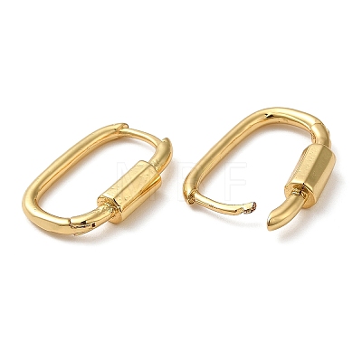 Rack Plating Brass Oval Hoop Earrings for Women EJEW-Z019-06G-1