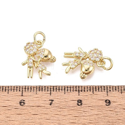 Valentine's Day Brass Micro Pave Clear Cubic Zirconia Pendants KK-Q072-13G-1