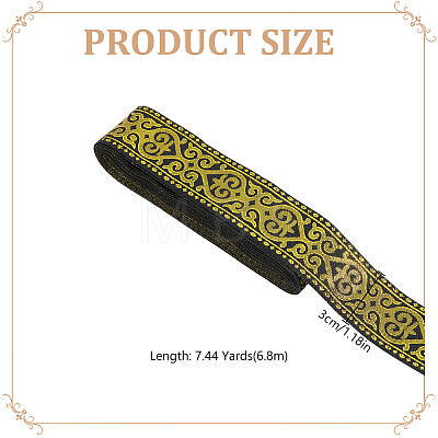 Vintage Jacquard Polyester Ribbon OCOR-WH0109-342A-1