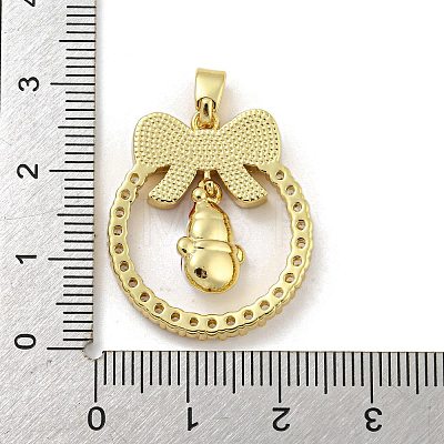 Christmas Brass Micro Pave Cubic Zirconia Pendant KK-H468-01F-02G-1