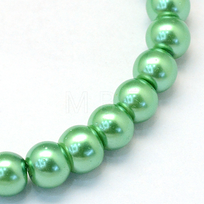 Baking Painted Pearlized Glass Pearl Round Beads Strands X-HY-Q330-8mm-69-1
