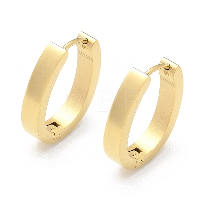 304 Stainless Steel Oval Hoop Earrings for Women EJEW-C096-66G-1