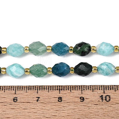 Natural Ruby in Zoisite & Flower Amazonite & Green Aventurine & Apatite Beads Strands G-N358-04A-06-1