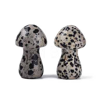 Natural Dalmatian Jasper Mushroom Display Decorations G-Q602-03H-1
