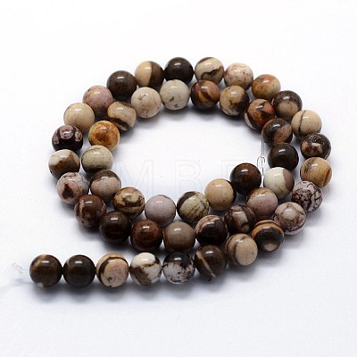 Natural Zebra Jasper Beads Strands X-G-I199-10-6mm-1
