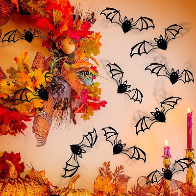 Halloween Bat 12Pcs PVC Adhesive Waterproof Stickers Self-Adhesive Stickers PW-WGB2D6C-01-1