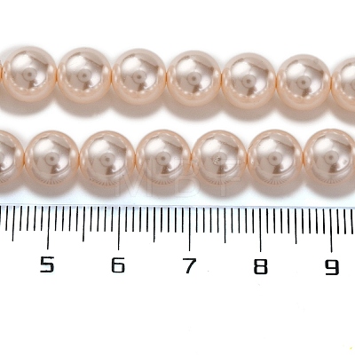 Baking Painted Pearlized Glass Pearl Round Bead Strands PEAR-H019-02C-01-1