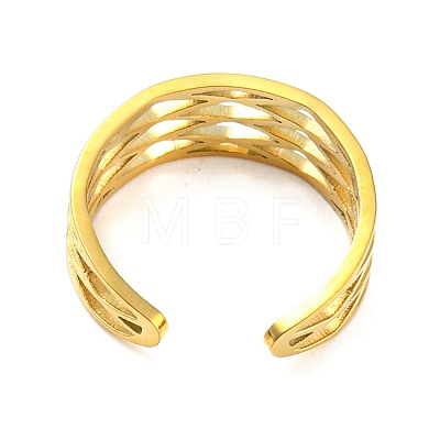 Real 18K Gold Plated Titanium Steel Cuff Earrings EJEW-D072-01A-G-1