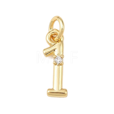 Brass Micro Pave Clear Cubic Zirconia Charms KK-P339-27G-01-1
