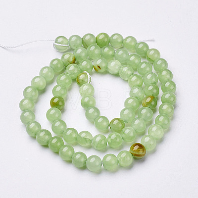 Natural Flower Jade Beads X-GSR6mmC193-1